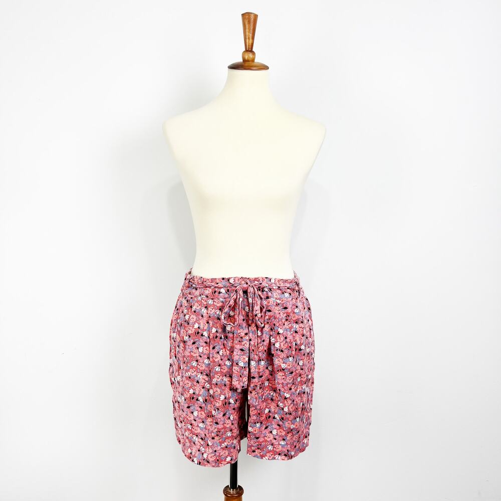 Free People Layla elasticized high waist floral shorts pink Size Small - Picture 8 of 9